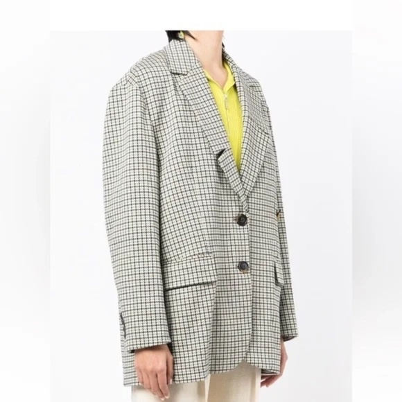 Rare TIBI LIAM CHECKED BLAZER size XS - Picture 3 of 8